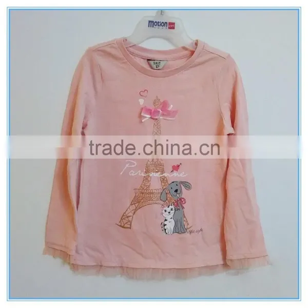 OEM 100% Cotton Children Girls Long Sleeve Shirt, Girls t Shirts With Printing photo-3