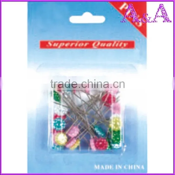Pearl Black Colored Head Round Ball Straight Pins photo-2