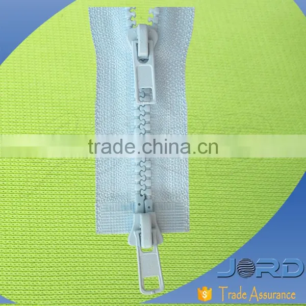 Low Price Double Sliders Plastic Zippers for Luggage/customized Length