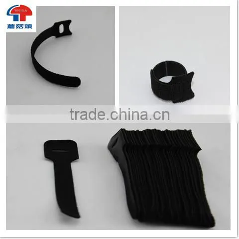 Hot Sale Adjustable Black Reusable Custom Logo Printed Hook and Loop Cable Tie photo-3