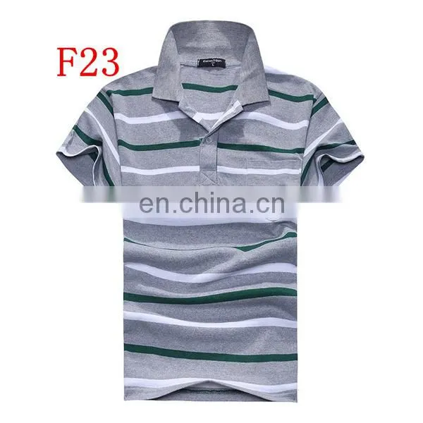 Man's Stripe Garment Wash Polo Shirt
