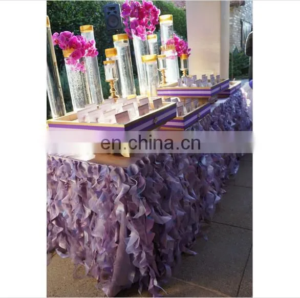New Design Romatic Ruffled Organza Table Skirt photo-6