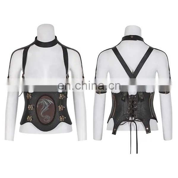 Punk Rave Steampunk Underbust Leather Corset Harness S-216 photo-5