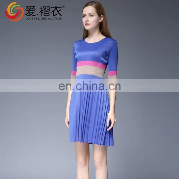 Short Sleeve Mix Color Summer One Piece Girls Dress For Girls photo-3