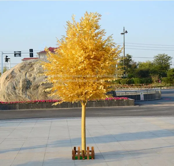 Fiberglass Trunk Golden Artificial Banyan Tree for Decoration photo-2