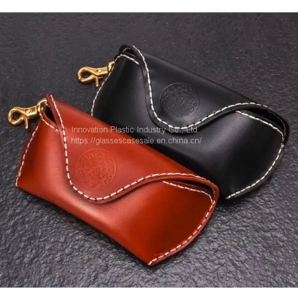 100% Purity Leather, Vintage Sunglasses Case; Crush-resistant, Personalized Eyewear Case photo-3