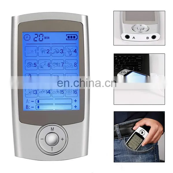 Rechargeable TENS Unit With Family Pack, 3rd Gen 16 Modes TENS Machine Muscle Stimulator With 16pcs TENS Unit Electrode photo-7