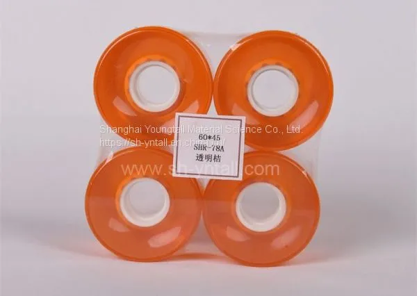 pu Wheels for Skate Board 60*45 Transparent Orange Custom Logo pu Pulley for Skateboard photo-5