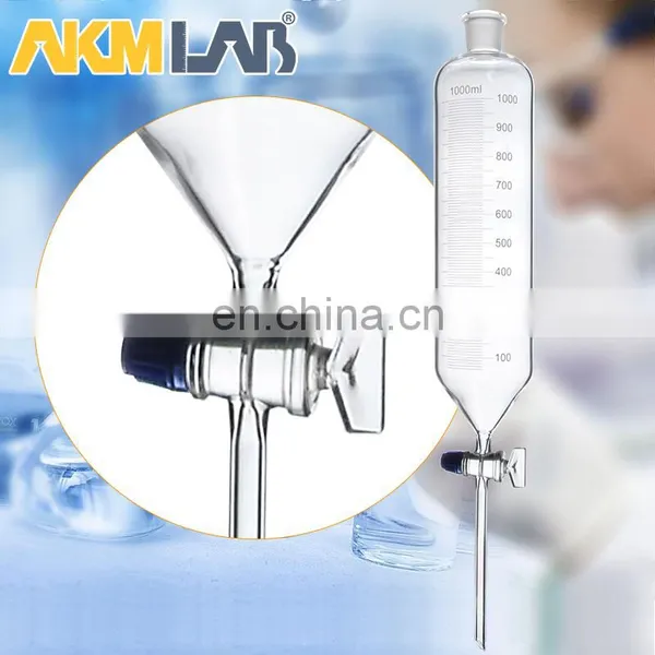 AKM LAB Glass Cylinder Shape Separating Funnel With Graduation photo-2