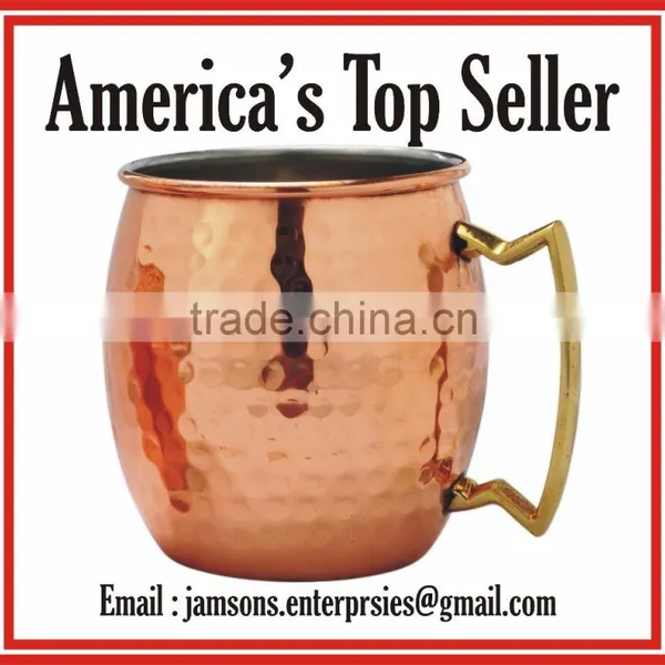Hammered Pure Absolut 100% Solid Manufacturer Moscow Mule Copper Mugs Wholesale for Smirnoff Vodka and photo-3