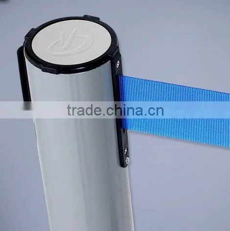 White Blet Barrier-Retractable QueueWay-Post-QueueMaster-LineKing-Satin-Stainless-Steel-Belt-Barrier-Stanchion photo-3