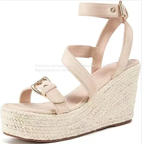 Popular New Arrivals Customized Ladies Wedge Sandals Thick Sole Open Toe Summer Ladies Breathable Sandals