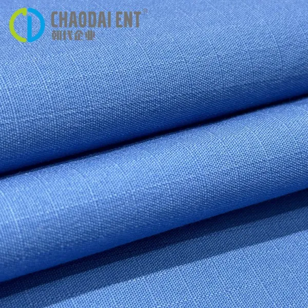 Stretchy Plaid 47%Nylon+48%Cotton+5%Sp 220gsm Woven Canvas Fabric for Workwear photo-3