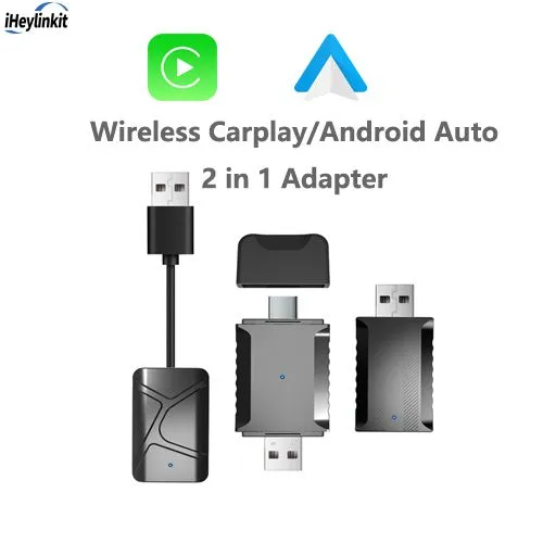 Popular Carplay Box Wired to Wireless CarPlay Android Auto 2 in 1 Adapter