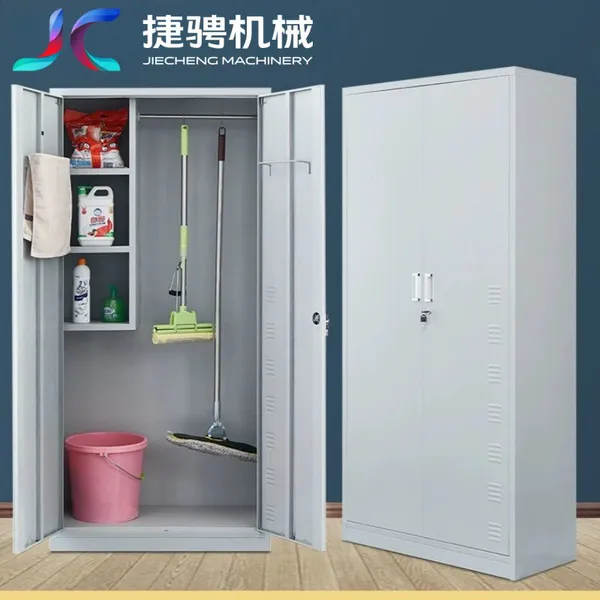 304 Stainless Steel School Shopping Mall Cleaning Tool Storage Cabinet photo-3