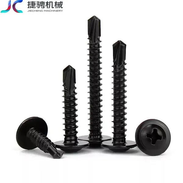 Carbon Steel Black Large Flat Head Washer Drill Tail Dovetail Self-tapping Screws photo-3