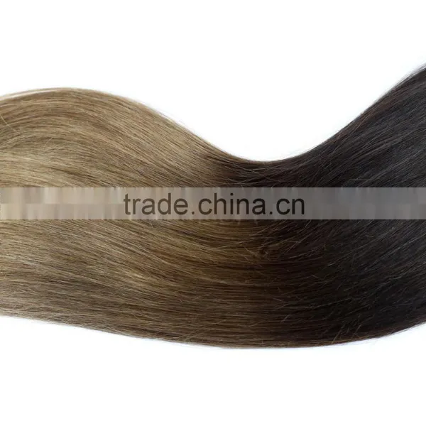 High Quality Two Tone Ombre Hair Silk Straight Clip in Remy Human Hair 14" 16" 18" 20" 22" 26" 28"" Supplier photo-4
