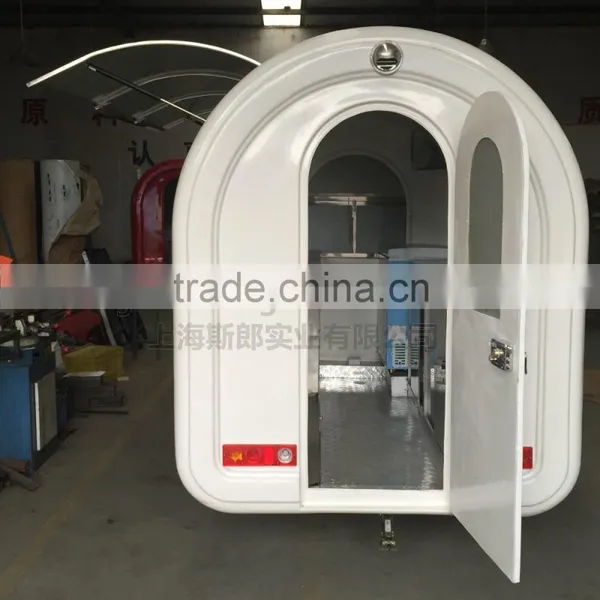 7.6*5.5ft White Food Cart Trailer Mobile Food Cart Beach Food Truck Hot Dog Hamburg Ice Cream Traction Cart photo-4
