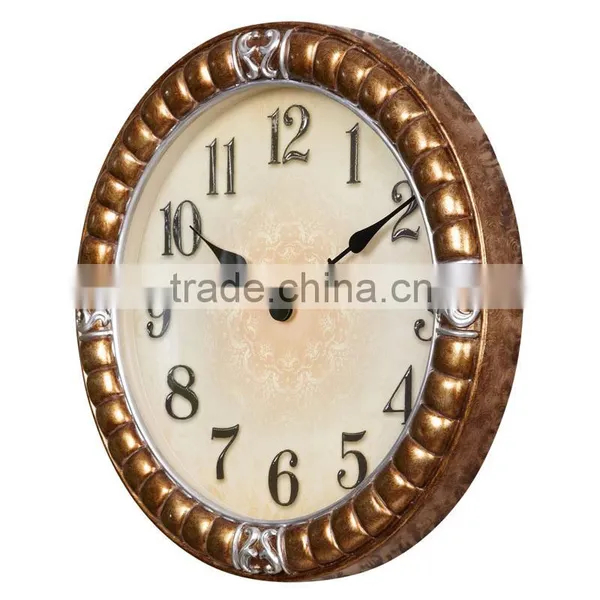 46cm Home Decoration Resin Antique Silent Wall Clock Mechanism photo-2
