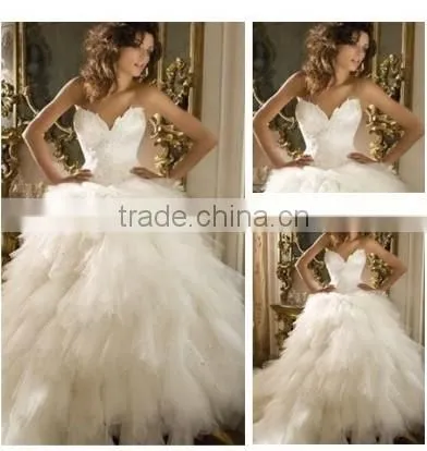 Best Selling Ivory Tulle Sweetheart High Quality Ball Gown Wedding photo-2