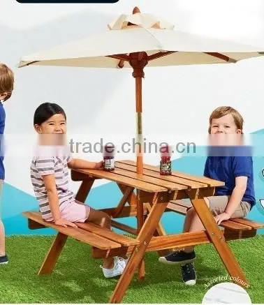 Wooden Outdoor Picnic Table and Bench