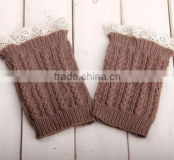 Trendy 2014 Winter Knit Lace Women Crochet Boot Cuffs photo-6