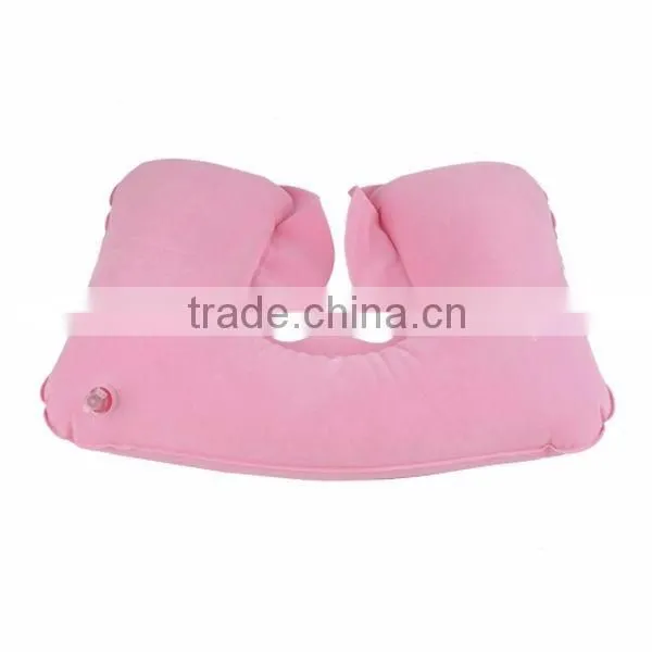 2016 Top Quality Eco-friendly Flocking PVC Inflatable Pillow for Promotion Inflatable Travel Pillow photo-5