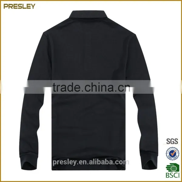 Wholesale Price Black Longsleeve Men's Polo t Shirts photo-3