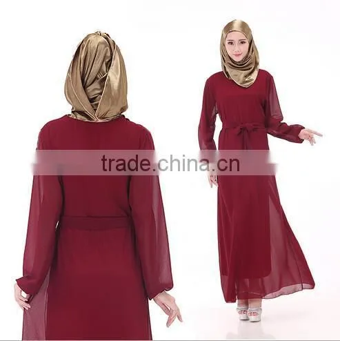 2015 Belt Chiffon Kaftan for Muslim Woman photo-3