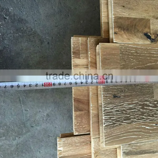 3-Strip Smoked White Oil Oak Solid Hardwood Flooring photo-6