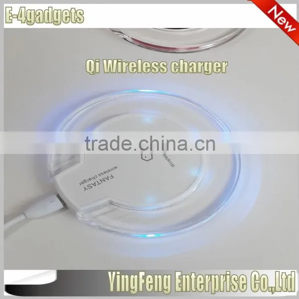 Qi Wireless Charger Fantasy Crystal UFO Shape Charging Pad With LED Lighting for Samsung Galaxy S6 S7 Edge Wireless Charger Quality Choice