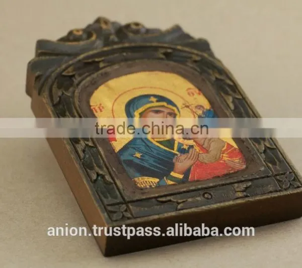 Greek & Russian Orthodox Wooden Icon. Mother God. Eleousa. Antic Design photo-4