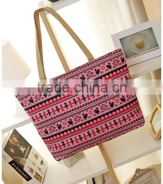Leisure Fashion Printed Canvas Beach Bag;Waterproof Large Tote Beach Bag/beach Tote Bag photo-2