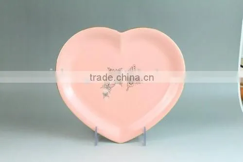 Made in China Ceramic Heart Shape Cake Plate, Heart Shaped Dinner Plates, Decorative Plate photo-3