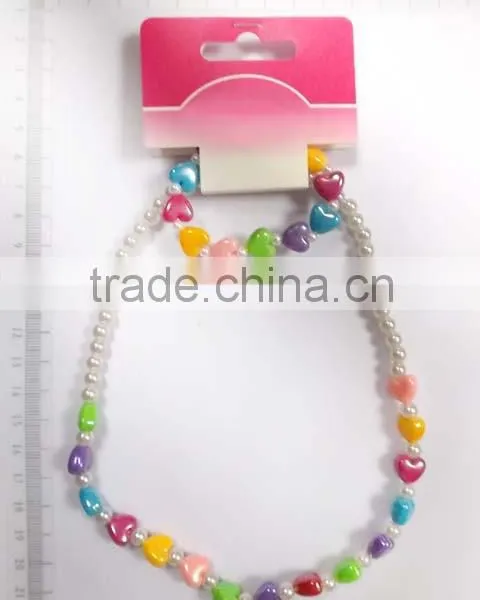 Lovely Multicolor Beaded Necklace Bracelet Set With Little Flowers for Children photo-5