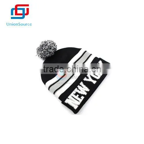 Hot Sale Acrylic Knitted Winter Hat With One Ball photo-2