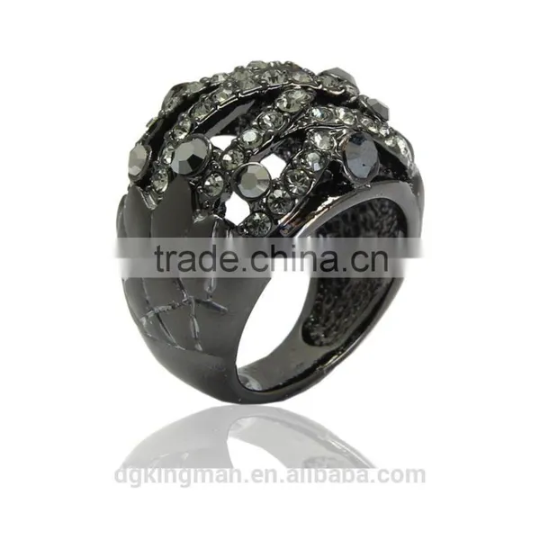 Kingman Fancy Color Crystal Beads O Ring New Engagement Wedding Ring photo-3