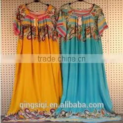Fashion Short Sleeve Arab Lady Long Gown