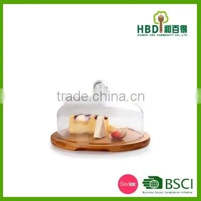 Hot Selling Glass Cheese Dome With Bamboo Base/glass Dome With Bamboo Base photo-3