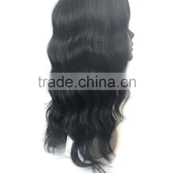 RGH5382 20inch 152g Black Color Lose Deep 100% Brailian Remy Mono Part 152g HUMAN HAIR LACE WIG photo-3
