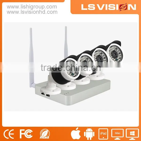 LS VISION 2.8-8mm Motorised Lens 4ch 960P Wireless ip Camera Shenzhen Camera Supplier