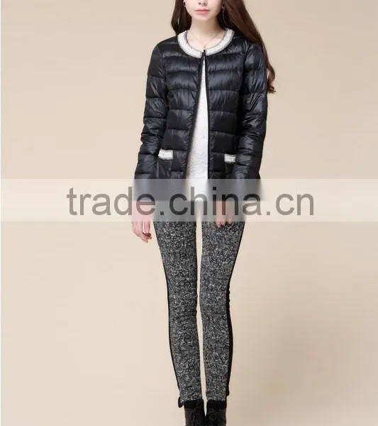 2015 Fashion 100%polyamide Softshell Foldable Black Winter Parka Coats Woman photo-2