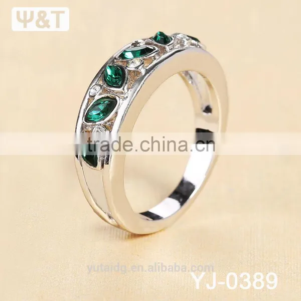 Jingli Jewelry Hot Sale Green Stone Silver Ring (YJ-389) photo-3