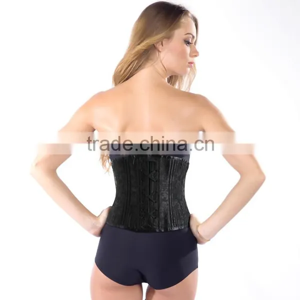 Women Brocade 24 Double Steel Boned Corset Tight Waist Cincher Corset photo-4