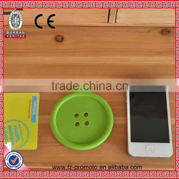 Good Quality Creative Household Supplies Round Silicone Coasters Cute Button Coasters Cup Mat photo-2