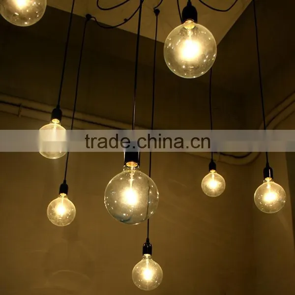 2016 New Modern Bell Glass Pendant Lights Industrial Style Pendant Lamp Edison Bulbs Lighting Hanging Dining Room Lamps photo-4