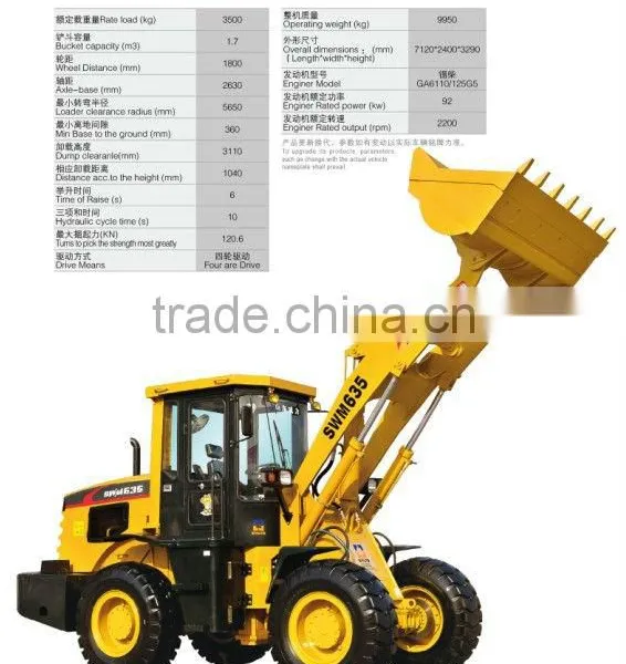6 Cylinder Engine,wheel Loader SWM 635 With CE photo-3