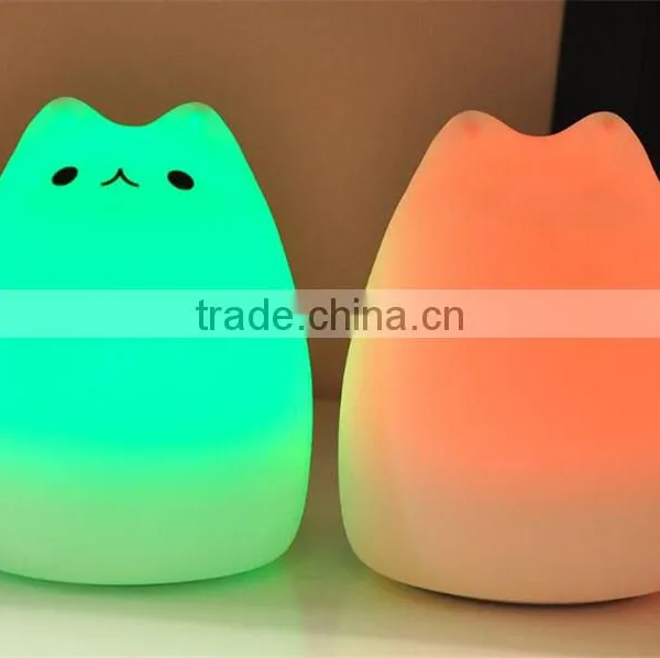 Colorful Animal Silicone Nightlight USB Charging Nightlight Color Changing Cartoon Colorful Lamp Cat Desk Lamp photo-6