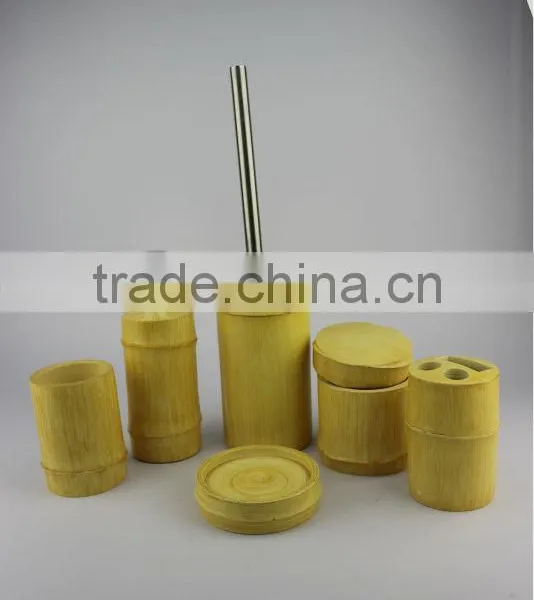 EAO820 Bamboo Bathroom Accessory Set China Supplier 6 Pcs