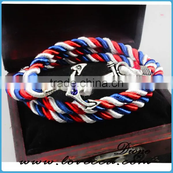 Colorful Handmade Mens Anchor Rope Bracelet Wholesale photo-6